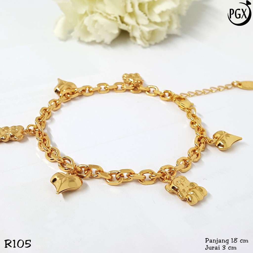 PGX Gelang Tangan Xuping Wanita Perhiasan Lapis Emas Aksesoris Fashion Premium - R105