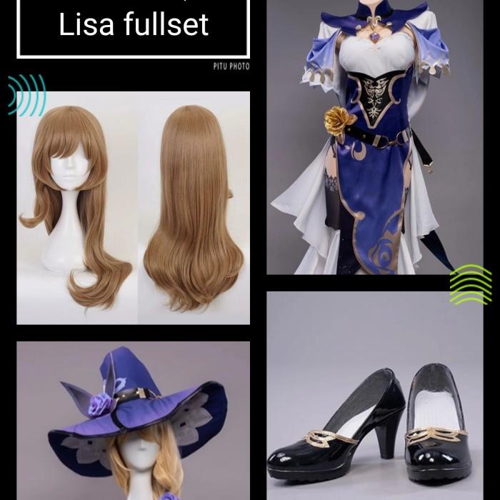 Kostum Lisa Wig Costume Shoes Cosplay Genshin Impact