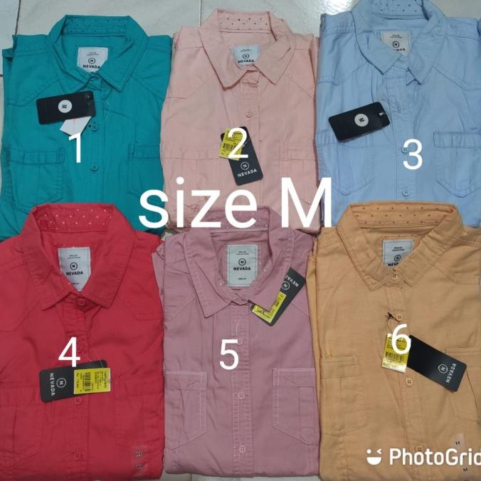 Kemeja Wanita Lengan Panjang Polos Branded Murah Merk Nevada Original