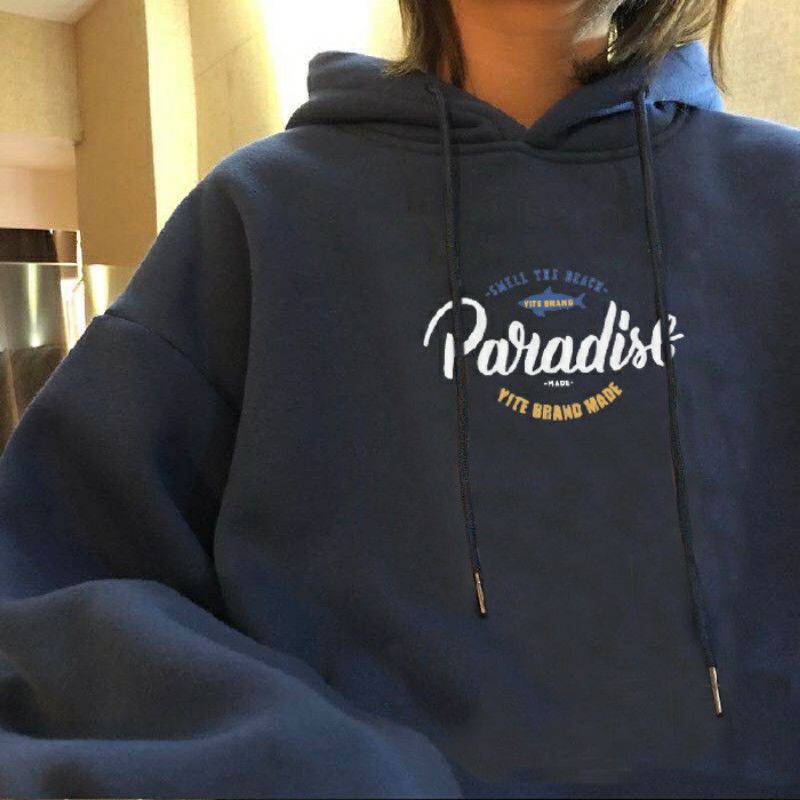 (S - 6XL) Hoodie PARADISE Jaket Jumper BIGSIZE OVERSIZE Cute Korean Harajuku style Jumbo Unisex Fleece Premium