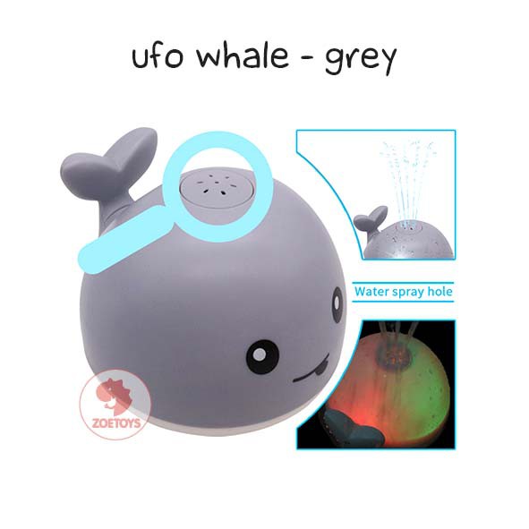 Zoetoys UFO Whale | Mainan Mandi Anak Sensor Music Lampu LED Shower Bath Spray Water Toys  Semprot Air Mancur Paus | Cari Kado Natal