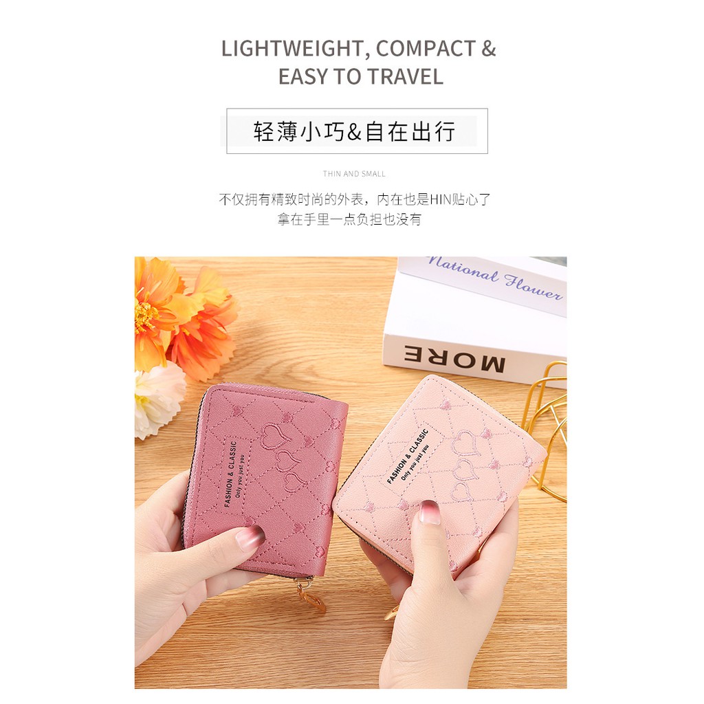 EV D 004 Dompet Koin Wanita mini  Love Fashion Import