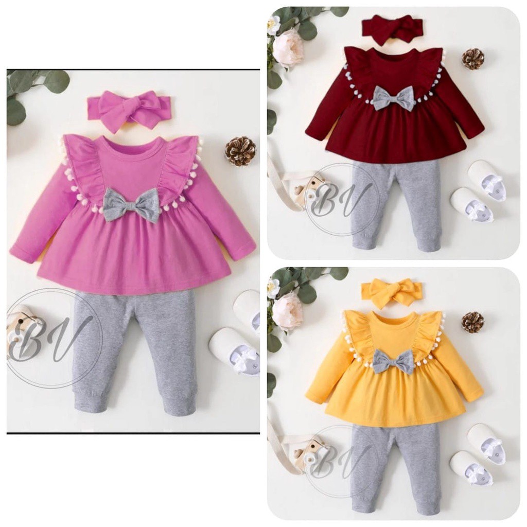 Setelan baju anak perempuan SET KID BRENDA SETELAN ANAK CEWE BABYTERRY BAJU ANAK PEREMPUAN usia 3-5tahun BV