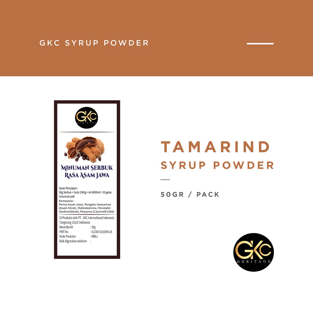 GKC Heritage Sirup Bubuk Konsentrat Minuman Asam Jawa - HALAL - 50 Gram - Tamarind Powder Syrup