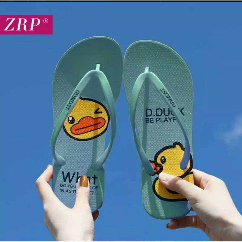 sandal jepit wanita motip duck besar