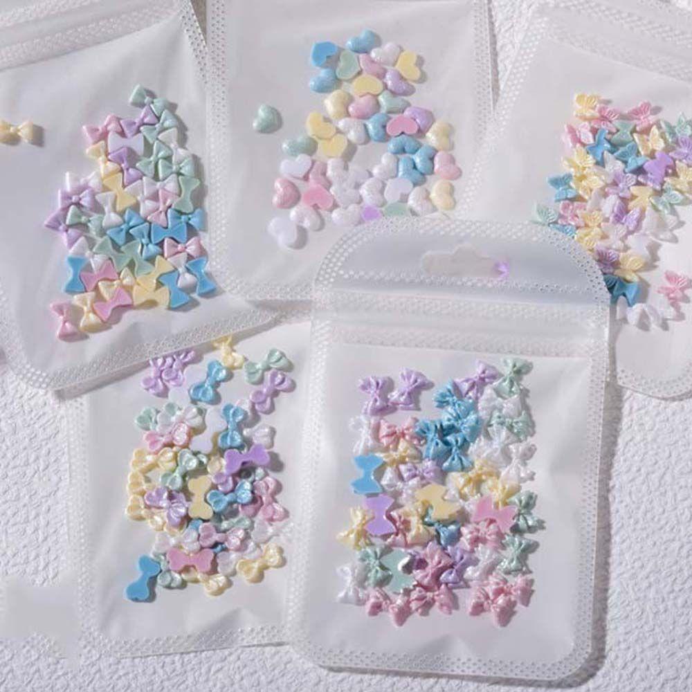 Mxbeauty Bow Nail Art Dekorasi Wanita Fashion Kupu-Kupu Manikur Aksesoris Glitter Symphony Ikatan Simpul Bor Kuku Hiasan Kuku