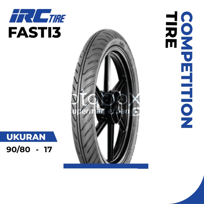 BAN MOTOR IRC FASTI 3 UKURAN 90/80-17 RING 17  TUBELESS SOFT COMPOUND