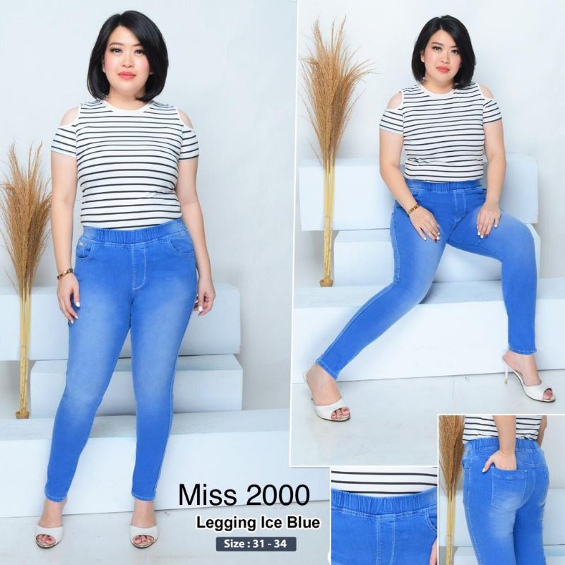 LEGING JEANS(JEANS KARET PINGGANG) SIZE L,XL,XXL.... SIZE 3L,5L,7L ... SIZE 8L,10L,12L