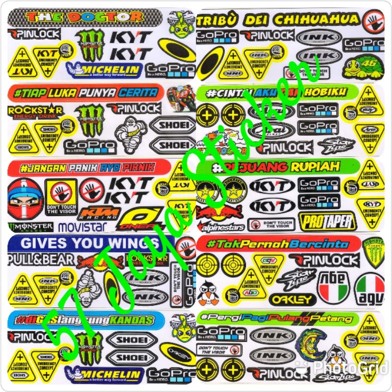 Sticker Helm Visor (Printing UV Timbul)