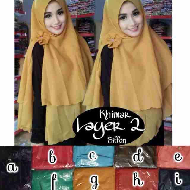 Jilbab instan khimar layer 2 sifon