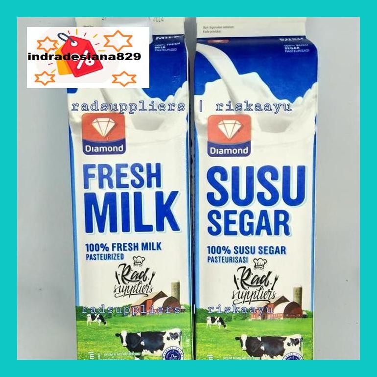 

S504Dpsum Diamond Freshmilk Plain 1Liter, Susu Pasteurisasi 1Liter Mkld50