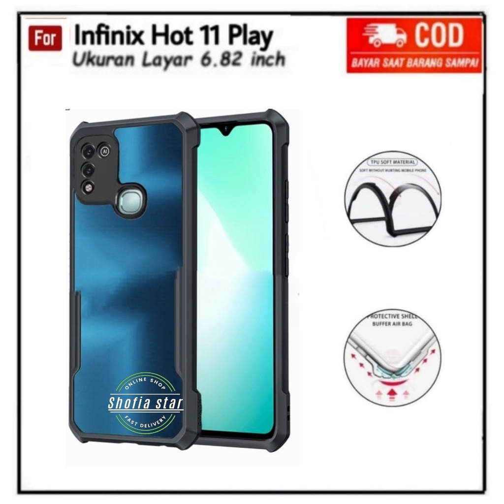 CASE INFINIX HOT 11 PLAY HOT 10 PLAY SOFTCASE SHOCKPROOF TRANSPARAN CAMERA PROTECT CASING