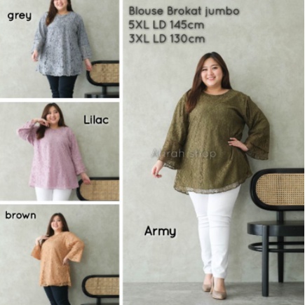 ATASAN BROKAT JUMBO ABAYA / ATASAN BROKAT JUMBO 3XL-5XL / ATASAN BRUKATJUMBO WANITA / BLOUSE BRUKAT 