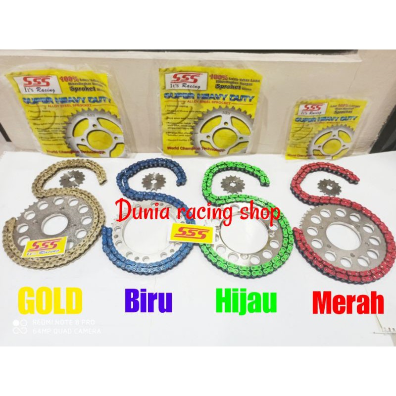 Gear set sss Gir set sss 428 Sonic 150 CB 150 CBR 150 Tiger revo Megapro Verza Supra GTR Rante gold