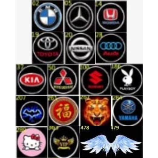 1 SET Lampu LED Pintu Mobil / Lampu LOGO LED BMW  MERCEDEZ BENZ HONDA  TOYOTA  NISSAN  AUDI  KIA  MITSUBISHI   SUZUKI   PLAYBOY   BATMAN   FU (CHINA)  HARIMAU  YAMAHA  HELLO KITTY  VIP  SAYAP KIRI  KANAN  ISUZU  MAZDA  HYUNDAI DAIHATSU Grosir