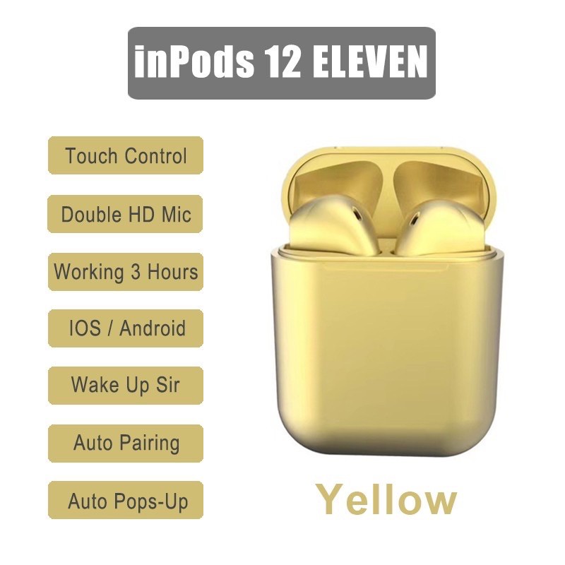 Inpods 12 Eleven Pro Metal Bluetooth / Wireless Earbuds  Inpods 12 Macaron Eleven Pro