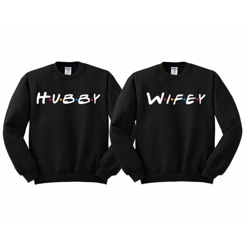 S - XXXXXL(6XL) WIFEY HUBBY Sweatshirt Justin Bieber and Hailey BIGSIZE OVERSIZE Love Couple Sweater Crewneck Match Boy Girl