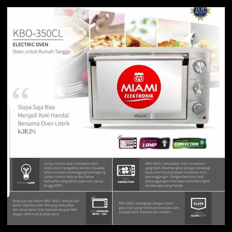 Oven Listrik Kirin Kbo350Cl Kbo 350Cl Kirin 35Ltr Garansi Resmi