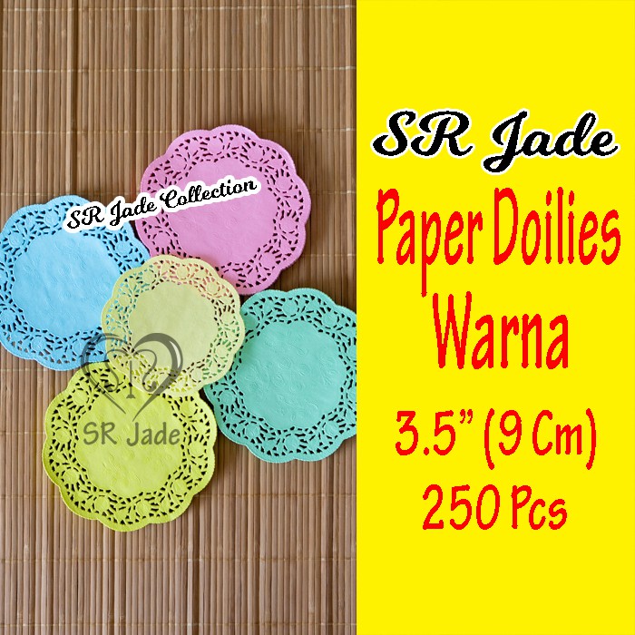 Paper Doilies Warna 3,5 Inci 9 cm 250 pcs 3.5 Inch Doyleys Tatakan Kue Alas Toples Alas Renda Souven