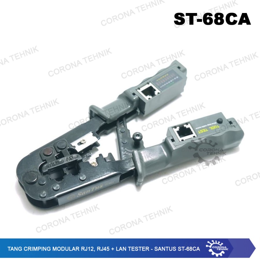 RJ12, RJ45 + Lan Tester - Santus ST-68CA - Tang Crimping Modular