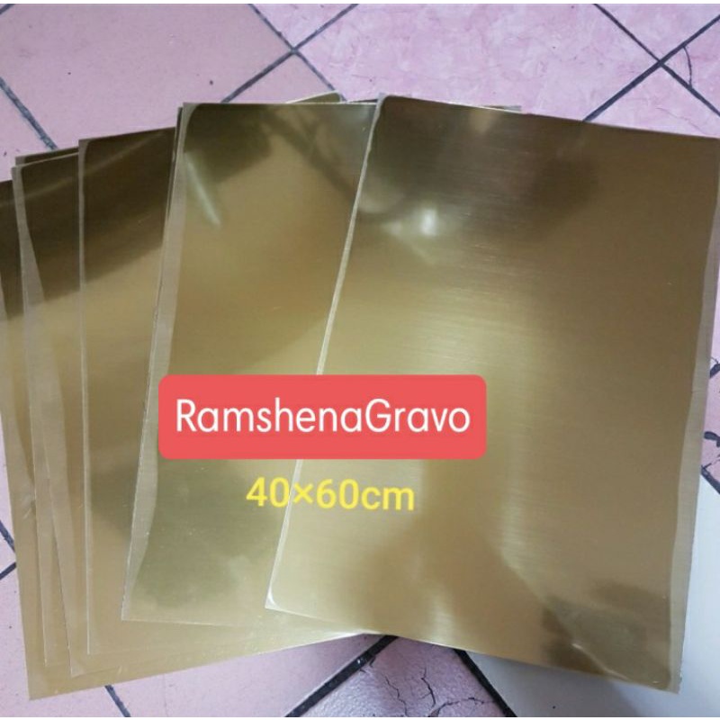 

gravoply bahan gravir / gold hairline / name tag / panel / laser / 40cm x 60cm tebal 1.5mm