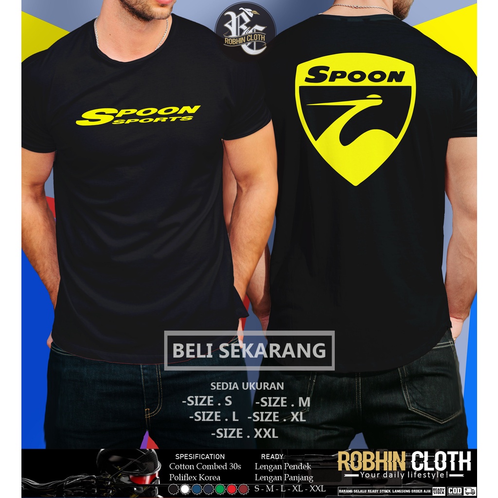 Kaos Baju Spoon Sports Logo Velg Pelek Mobil Racing Otomotif
