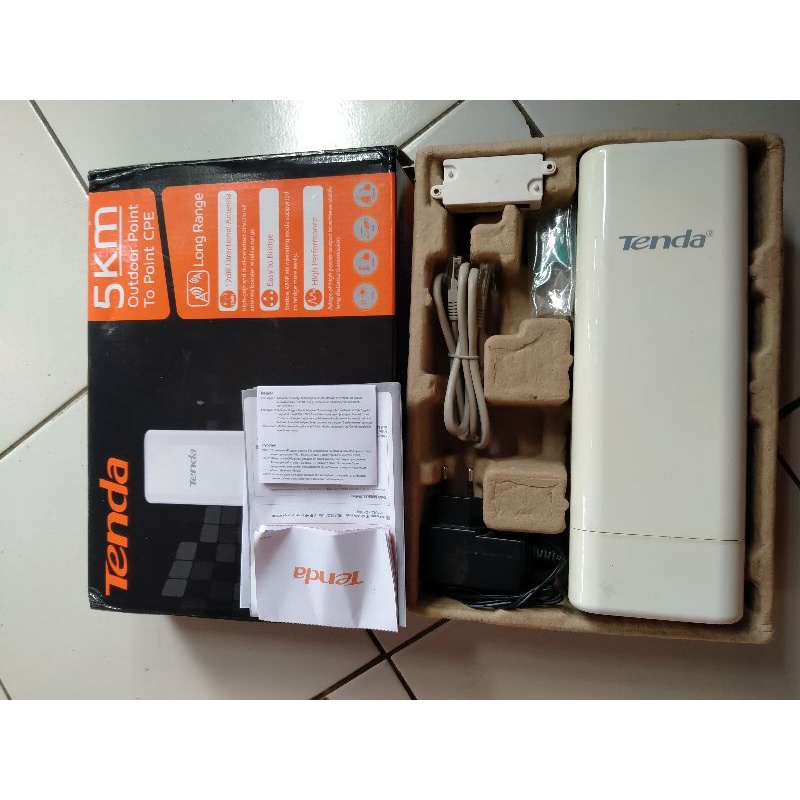 Tenda 03 5km outdoor point to point CPE wireless router bekas second tanpa cacat 1 bulan pemakaian