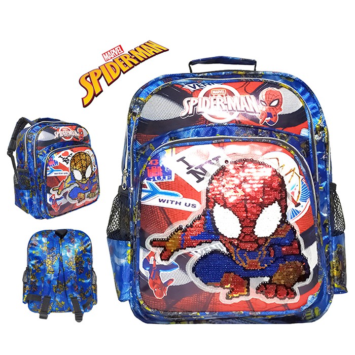 Tas Anak Ransel SEQUIN SPIDERMAN - Tas Anak Ransel SD usap