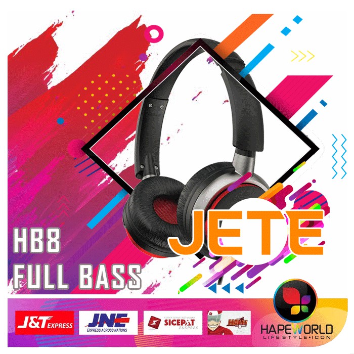 HEADSET | HEADPHONE JETE HB8 STEREO SOUND FULL BASS SUPER MANTAB