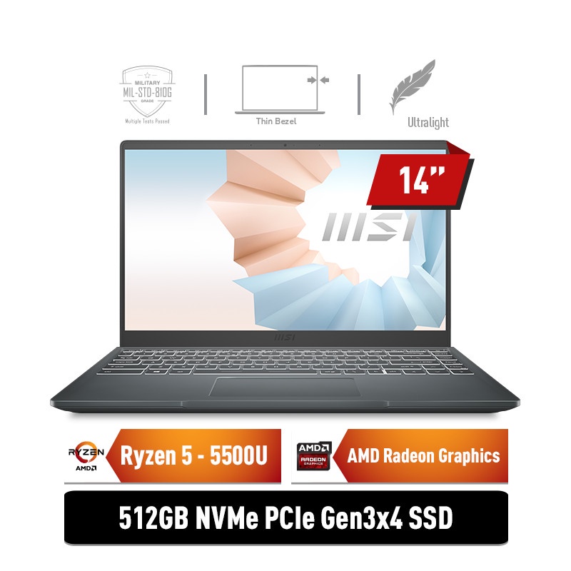 MSI MODERN 14 B5M 069 Ryzen 5 5500U 8GB 512GB 14FHD WINS10