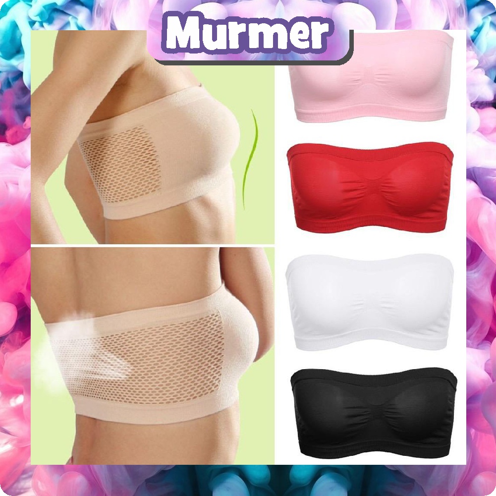 MurmerOfficial Bra Crop Top Strapless BH Breathable Flexible Pakaian Dalam Wanita Seamless COD B027