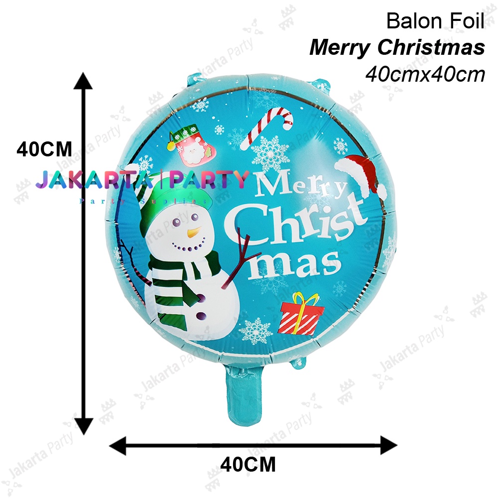 Balon Bulat Natal #2 / Balon Foil Bulat / Balon Foil Xmas / Balon Xmas