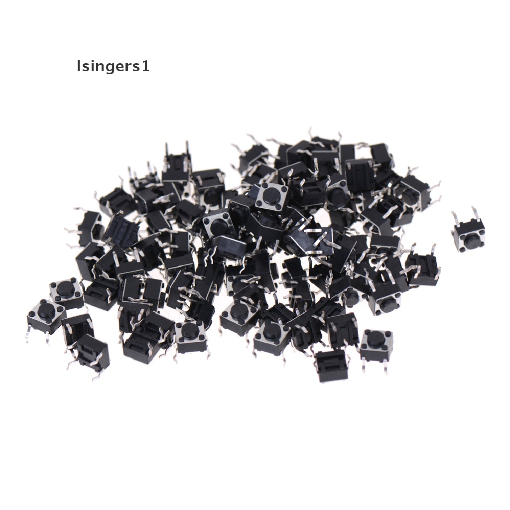 (lsingers1) 100pcs Saklar Tombol Tekan Momentary Panel PCB 6x6 X 4.5mm