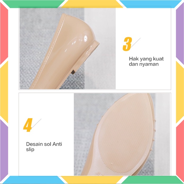 L595 Sepatu Jelly Wanita Glosy Flat Shoes Kilap Wonderly Sepatu Kerja Kuliah Cewek Glossy Glanzton