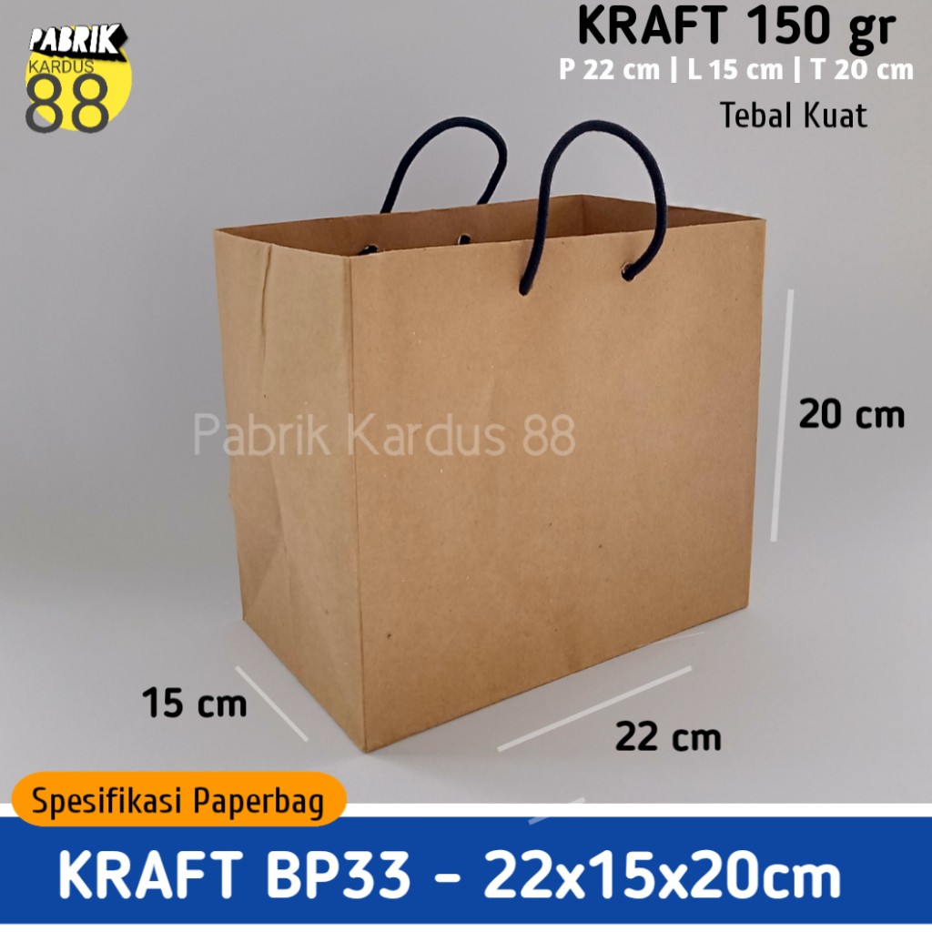 

ISI 12 BIJI paper bag murah 22x15x20 bp33 | kantong tas kertas | paperbag souvenir