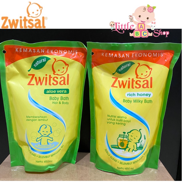 ZWITSAL Natural Baby Bath Pouch 450ml 600ml 250ml / Sabun bayi zwitsal 2in1 Rich honey / zwitsal 2in1 / zwitsal hair &amp; body / zwitsal baby bath