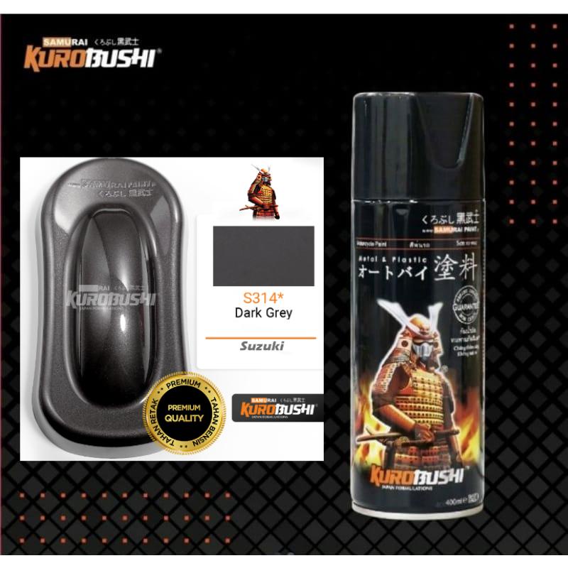 cat semprot samurai kurobushi pilok pilox samurai dark grey s314 400ml abu gelap abu tua metalik