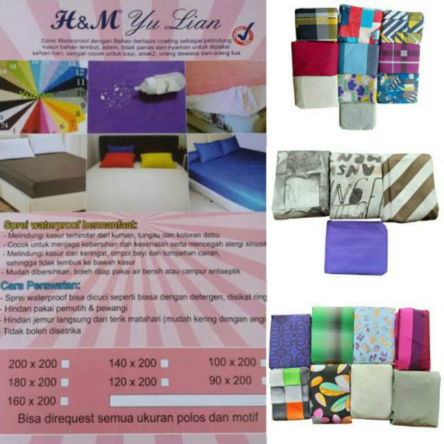 Sprei Waterproof Anti Air Yulian bed protector | Sprei Anti Ompol.| Pelindung kasur | Sprei anti nod