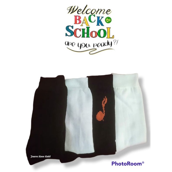 Kaos Kaki Anak SD SMP SMA Putih Hitam Panjang Sebetis Anak Cewe Cowo Murah Terlaris