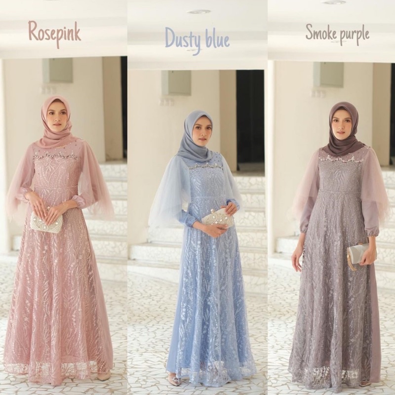 Rawnie dress/Luna Dress/Aura dress Gamis Lebaran Dress pesta tile Dress kondangan Gamis muslim Gamis