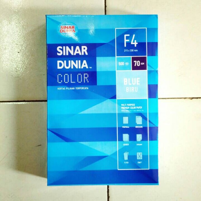 

Order Langsung Sinar Dunia F4 Folio Kertas HVS Blue - Warna Biru 215 x 330 mm Diskon