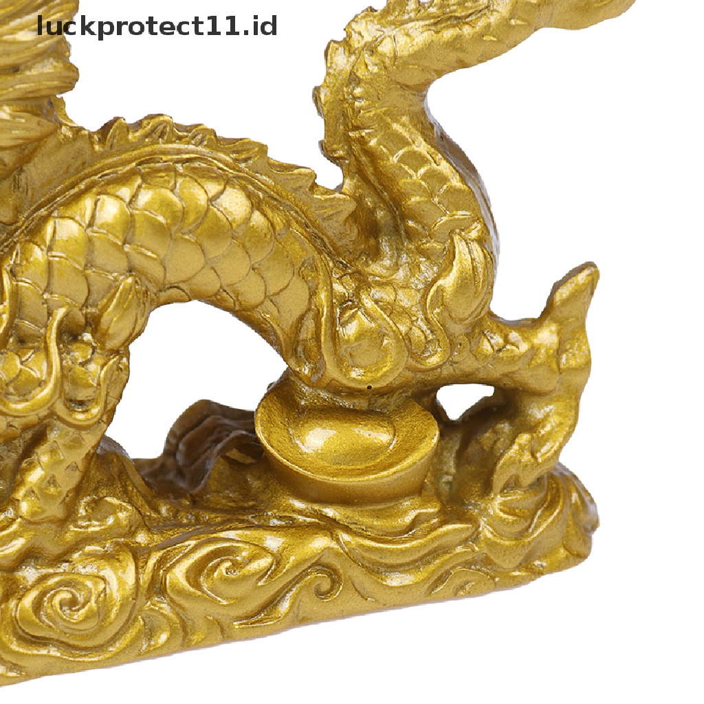 &lt; Luckprotect11. &lt; LuckproteksiPatung Naga Zodiak Cina Warna Emas Untuk Dekorasi Rumah