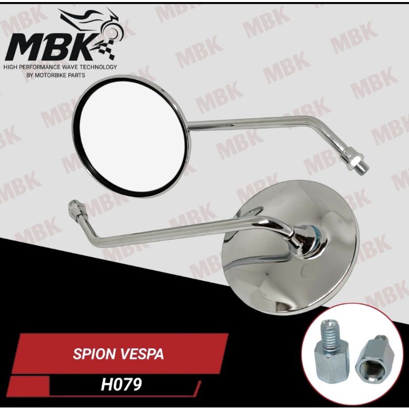 Spion vespa bulat chrome