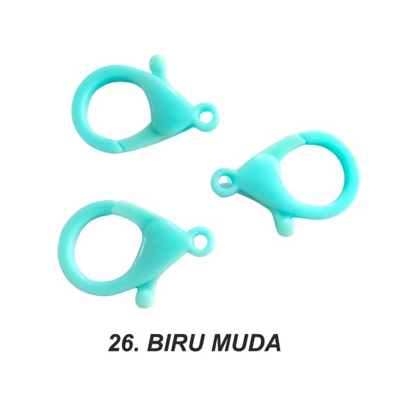 Kaitan Kokot Udang Plastik Claps Plastik Uk 35mm Warna/i Doff Harga/Pc-26. BIRU MUDA