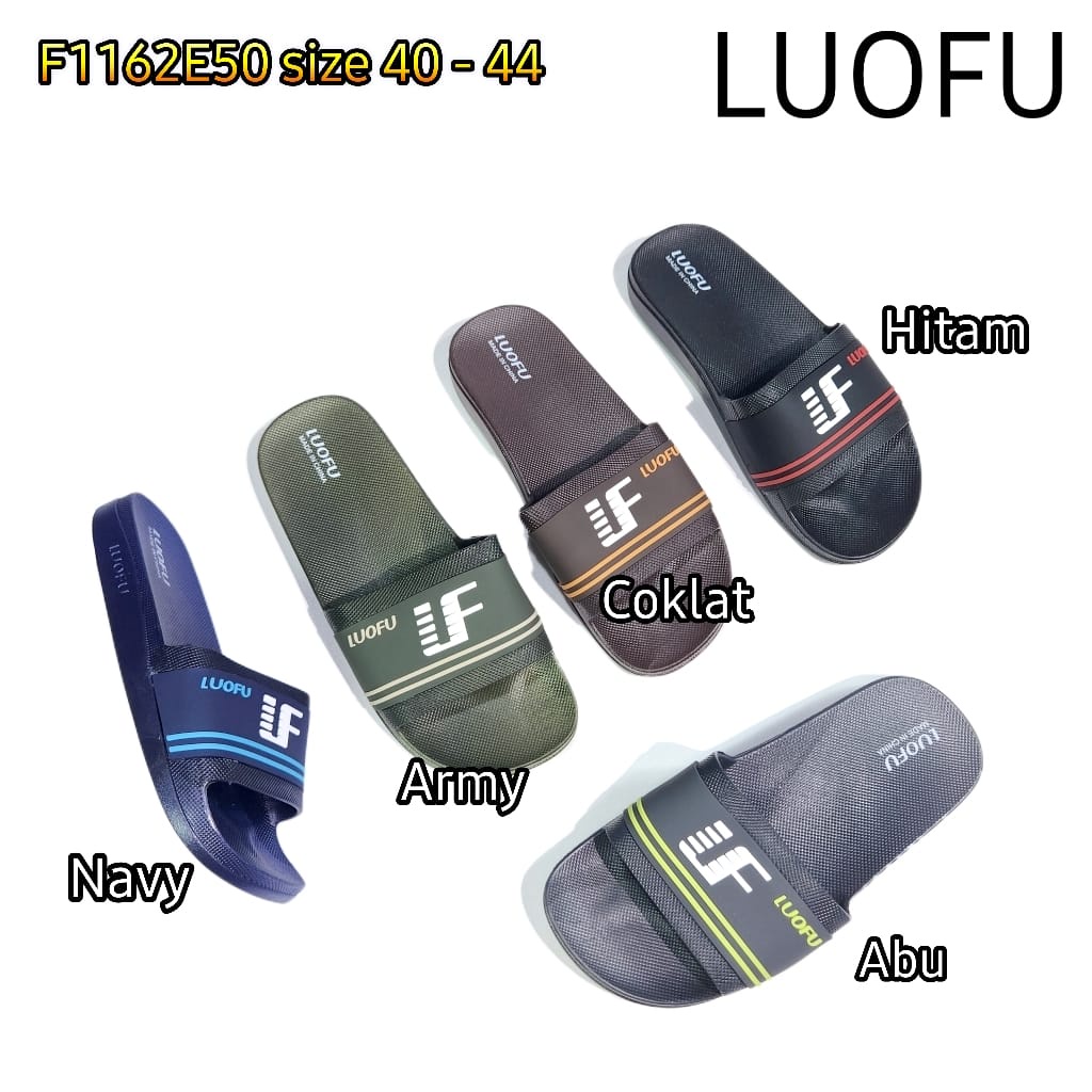 LUOFU ORIGINAL jelly sandal karet empuk murah selop pria sendal slide cowok import F1162E50