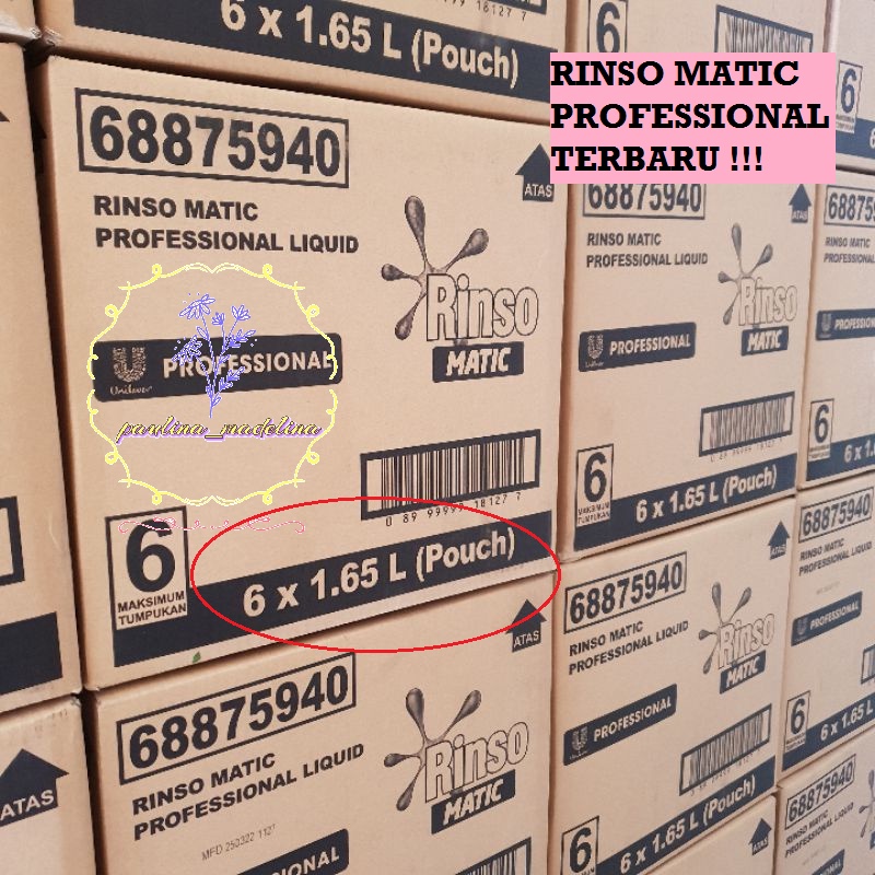 Deterjen Rinso Matic Professional Cair 1,65L KEMASAN TERBARU 1650 ML ASLI UNILEVER