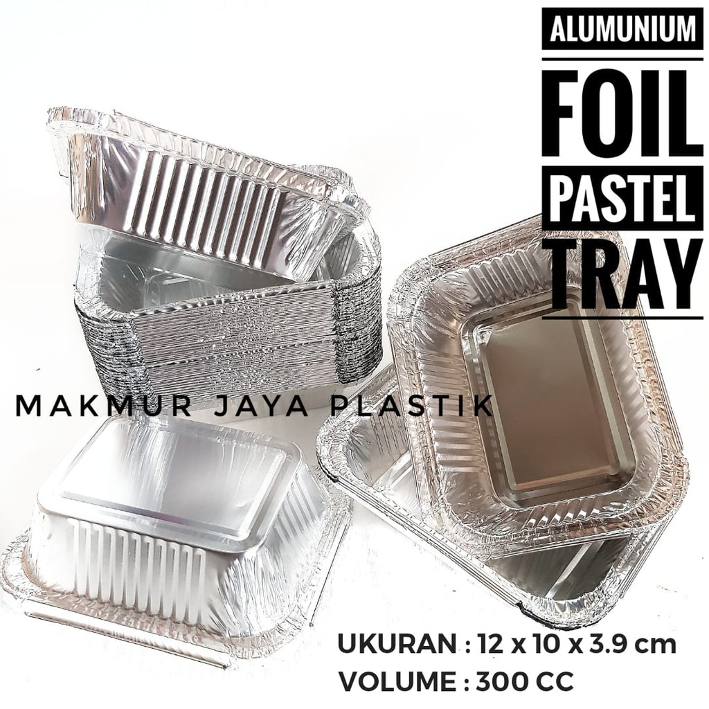 ALUMUNIUM FOIL CUP KOTAK PASTEL TRAY KEMASAN MAKANAN FOIL TRAY KOTAK - ISI 100 PC