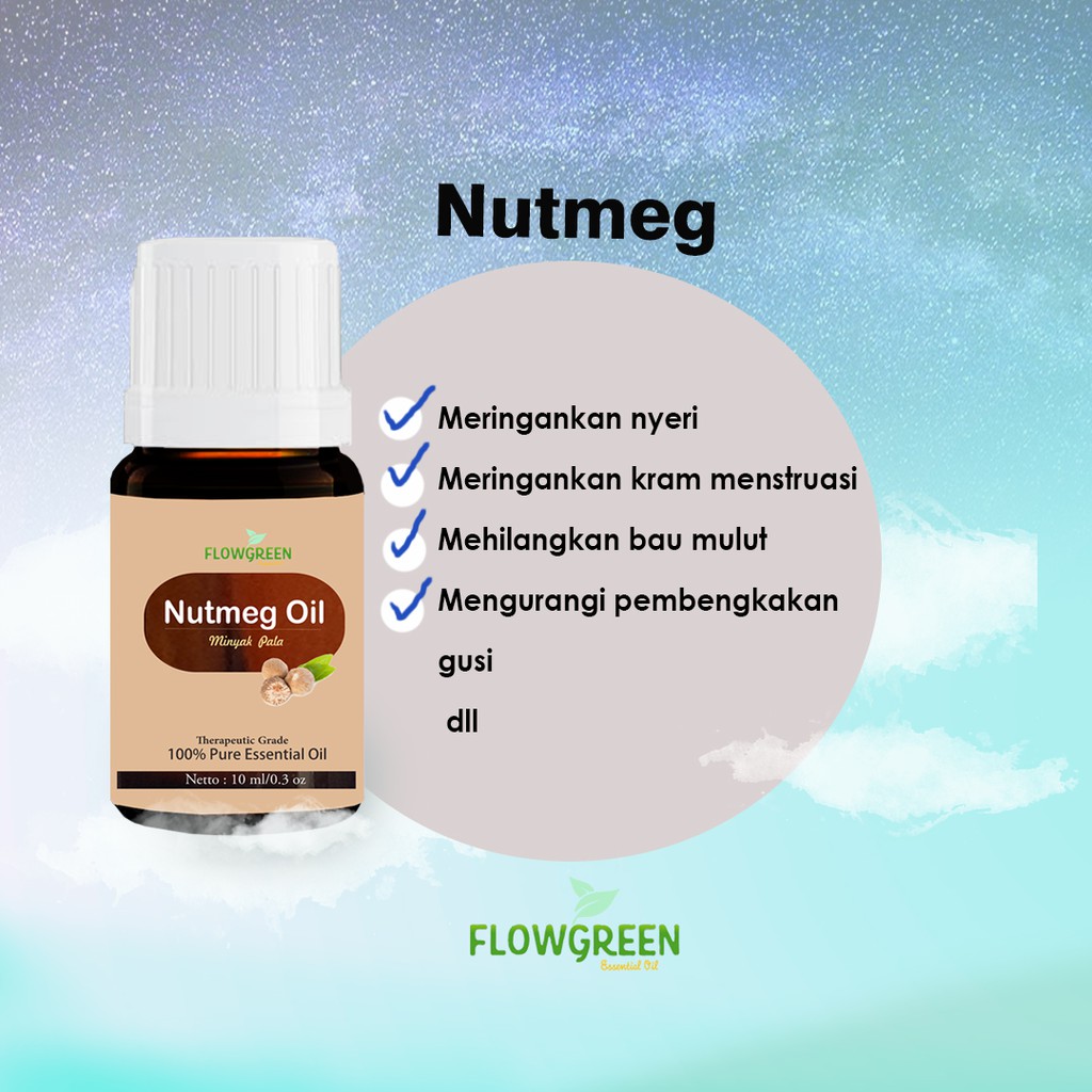 FLOWGREEN NUTMEG 100% PURE ESSENTIAL OIL DIFFUSER HUMIDIFIER