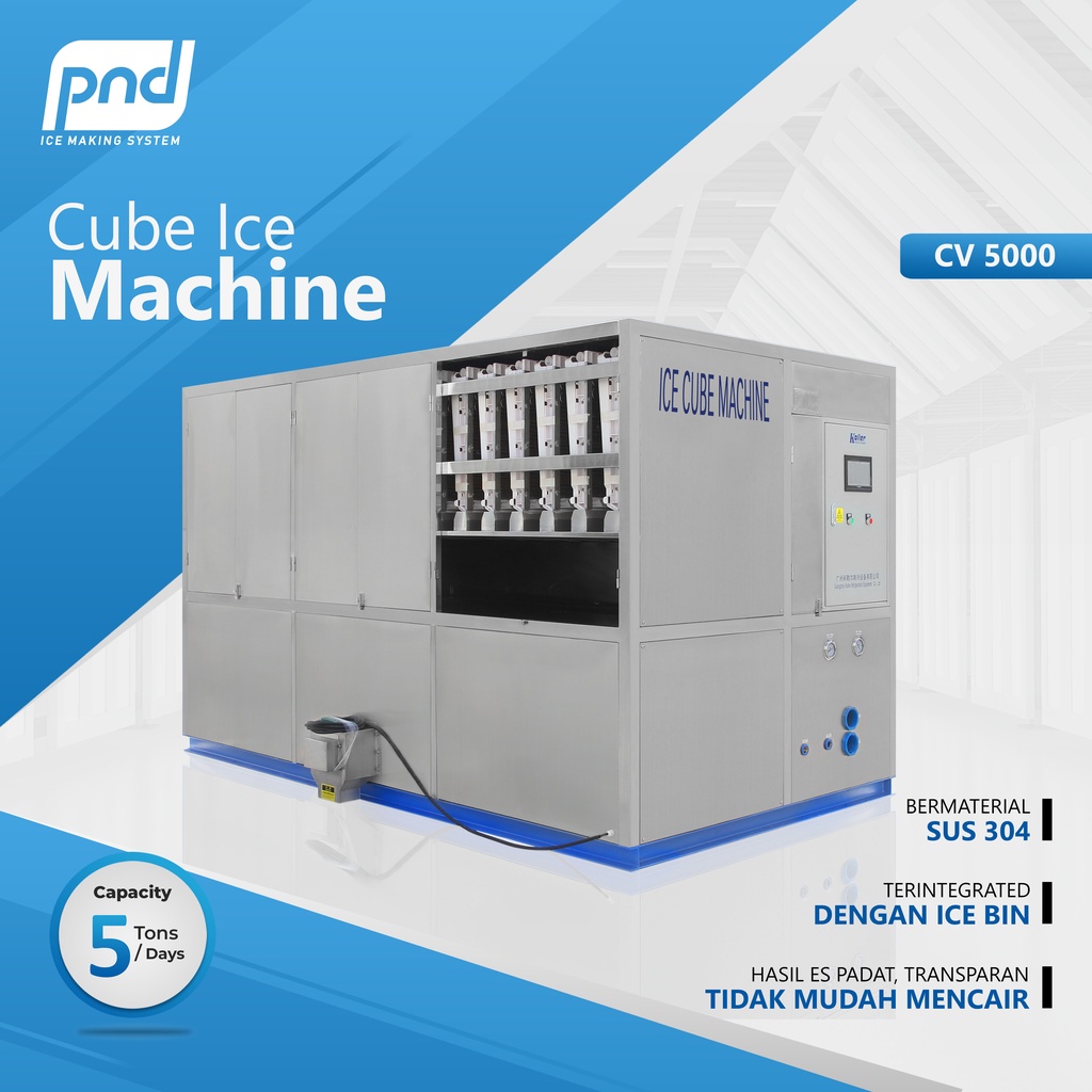 Mesin Pembuat Es Batu Cube | Cube Ice Machine | Kapasitas 5 Ton