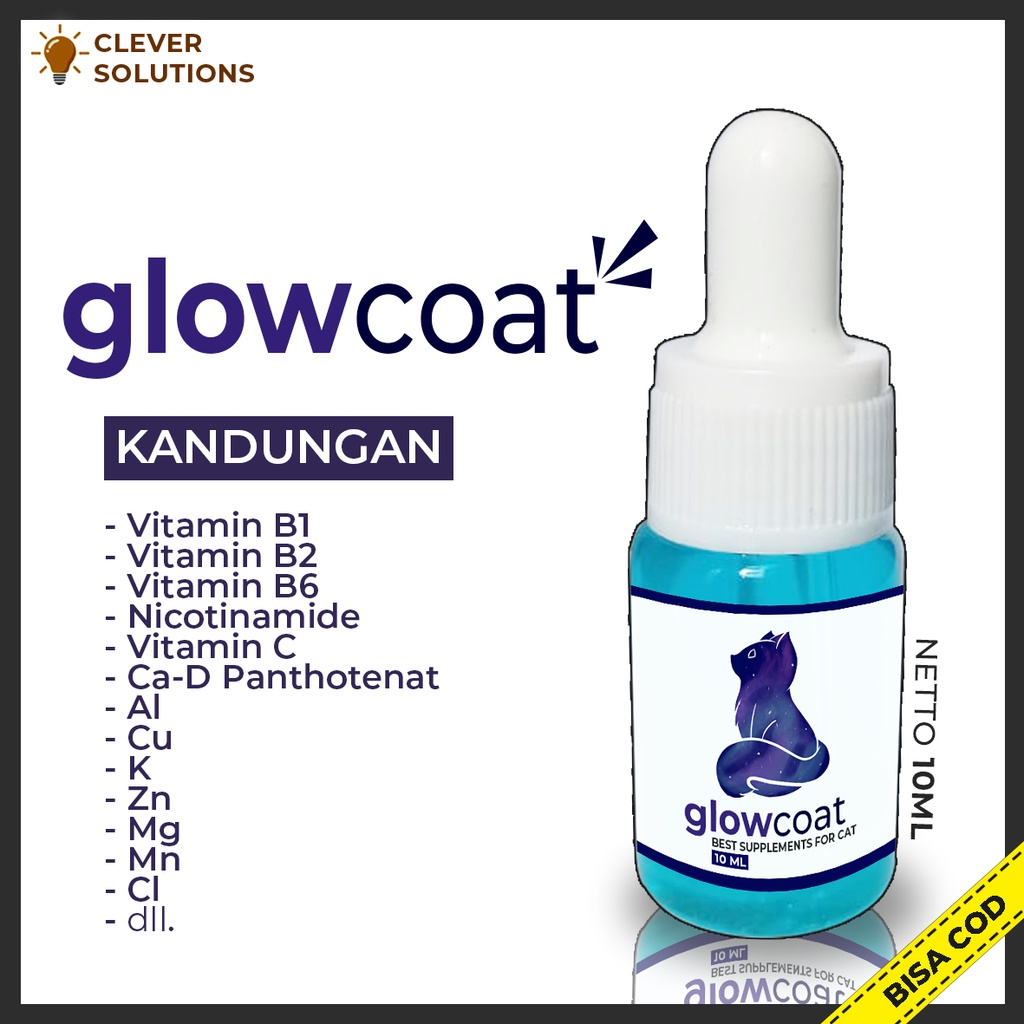 Vitamin Bulu Kucing GLOWCAT Pelebat Bulu Kucing Penumbuh Bulu Kucing Obat Bulu Kucing Rontok